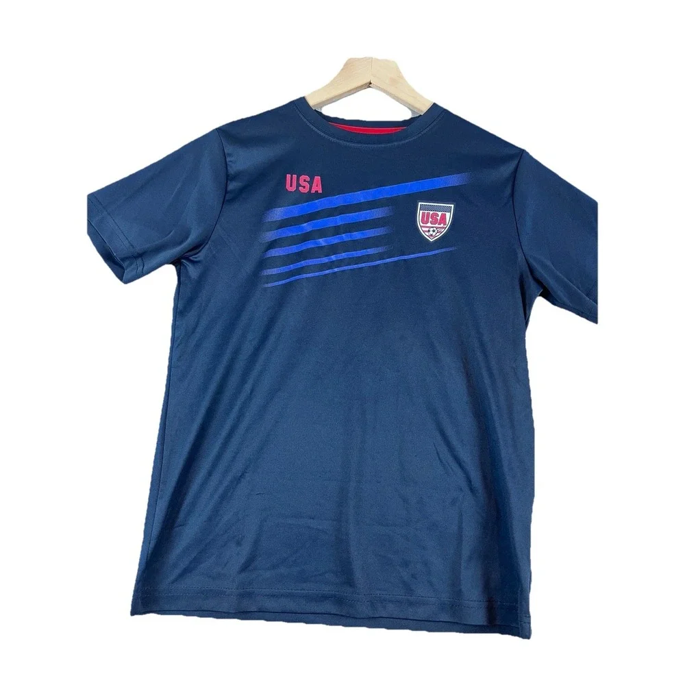 Striker Mens Navy Blue‎ Athletic Short Sleeve Size Large.